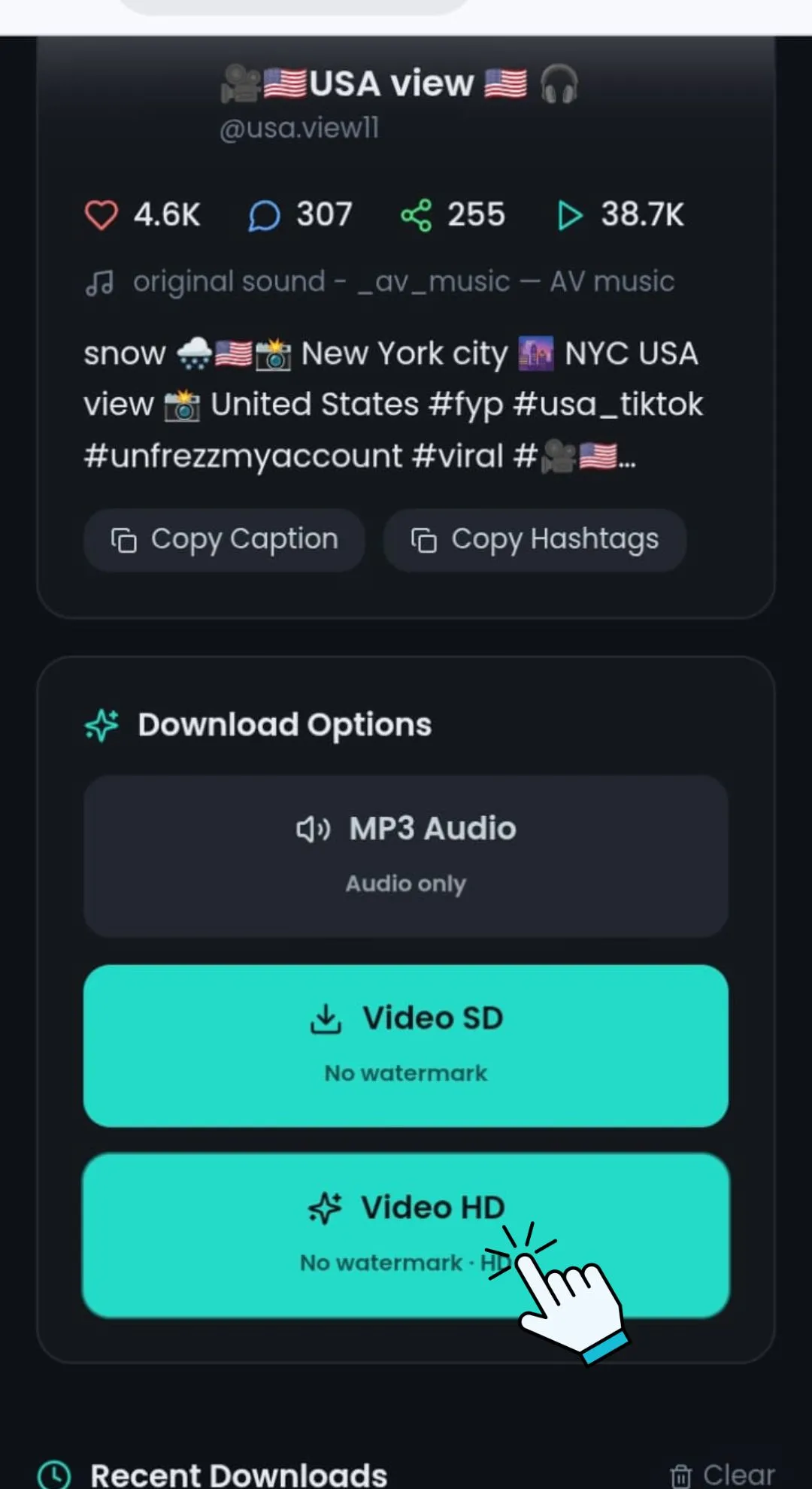 Choose Format & Save to Device